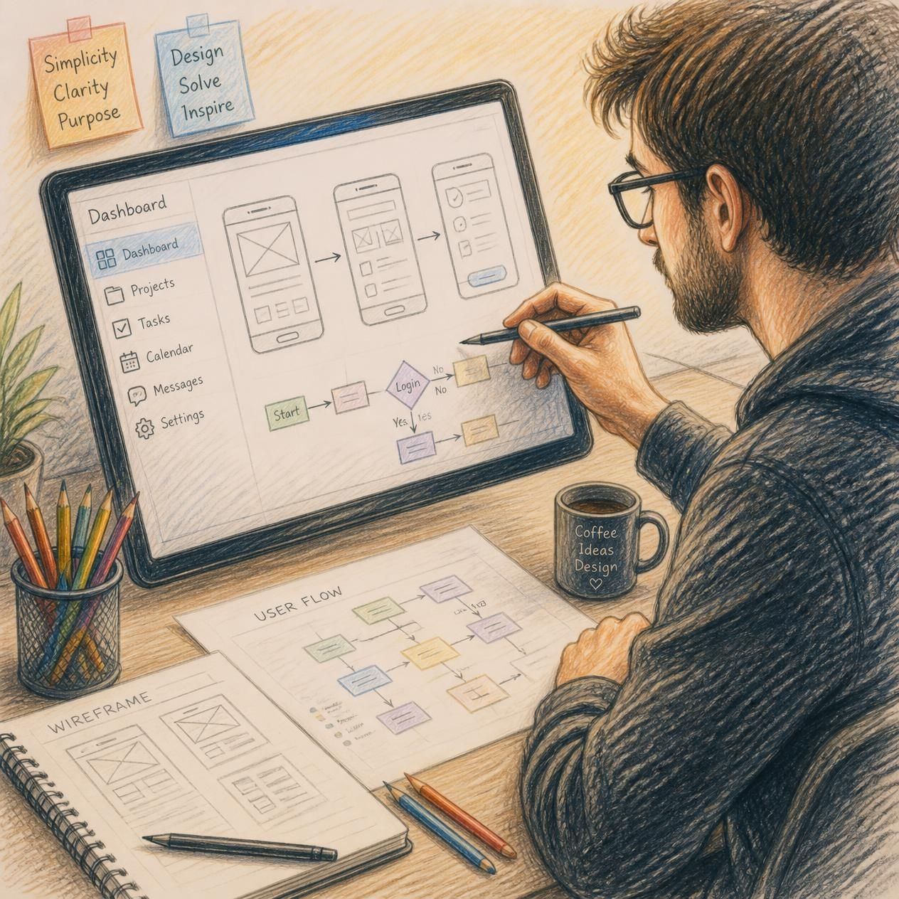 Designer Blueprint Sketch