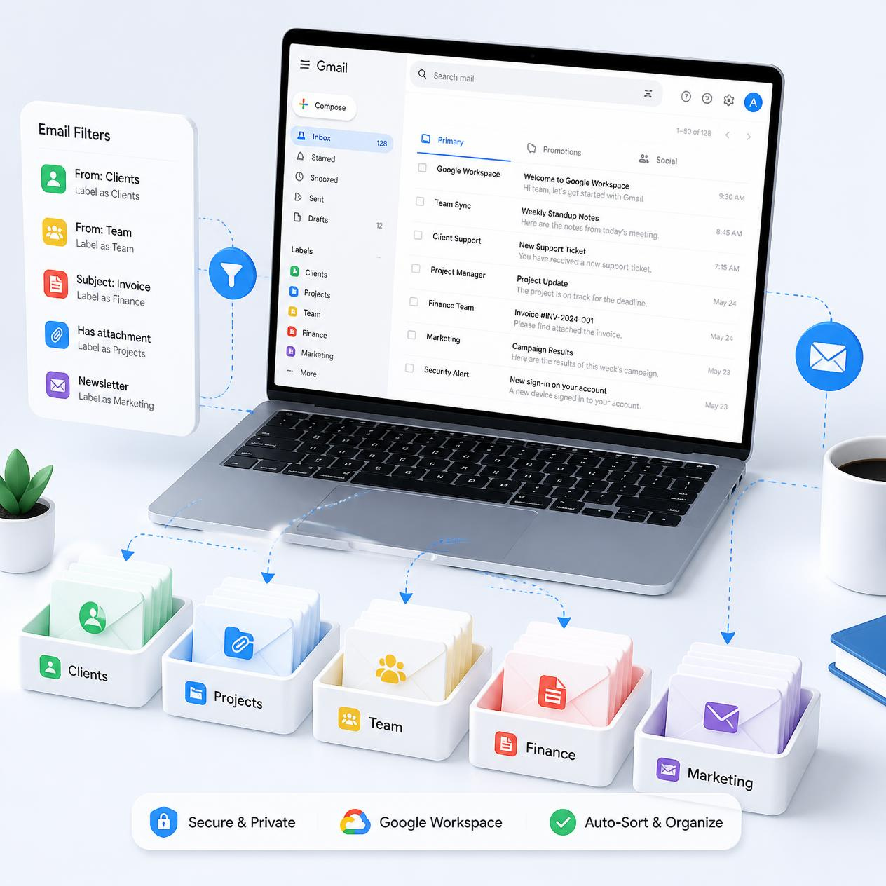 Isometric Email Inbox